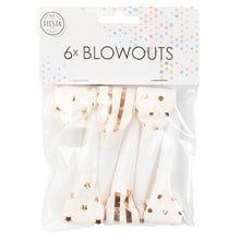 Blåsormar, vit/roséguld 6 st