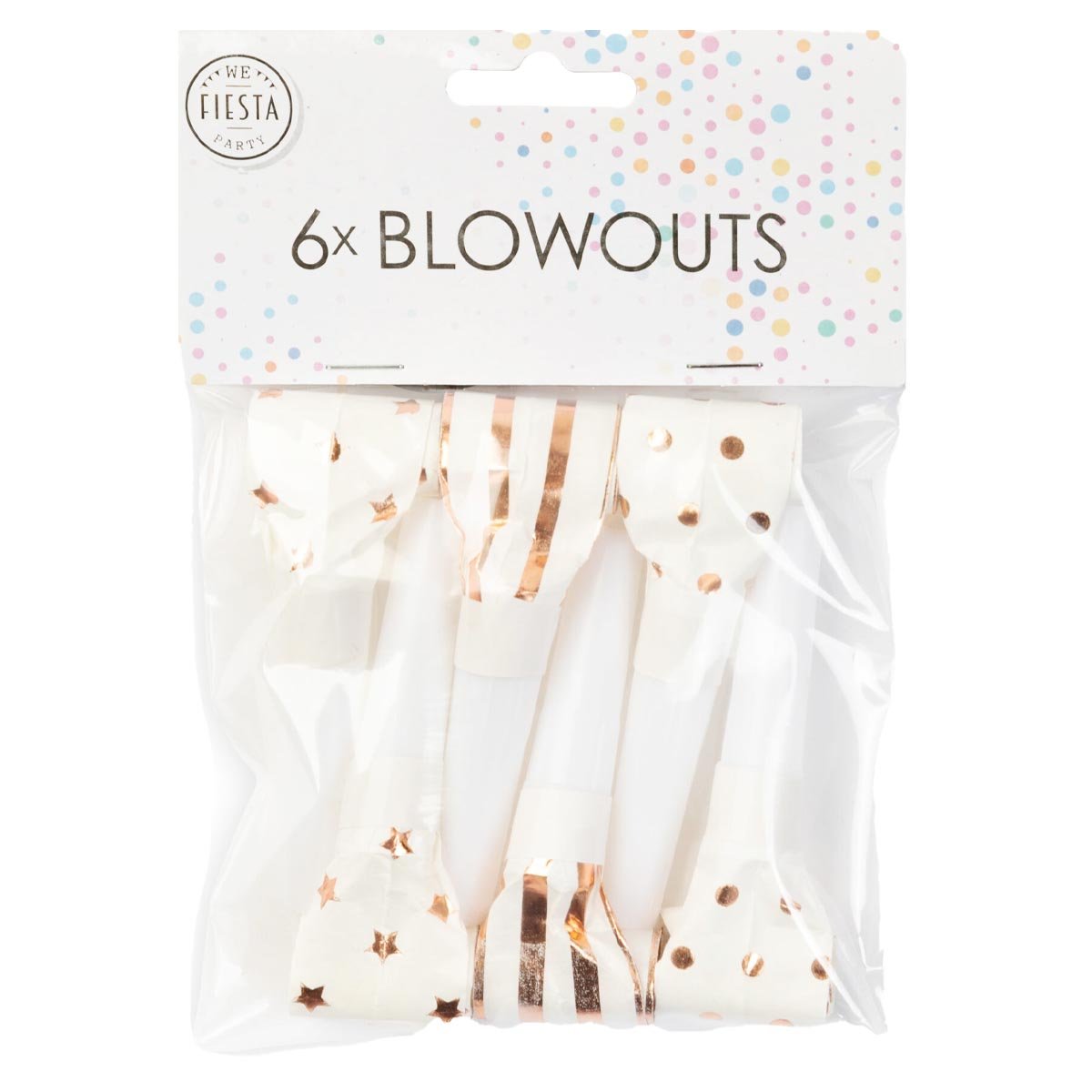 Blåsormar, vit/roséguld 6 st