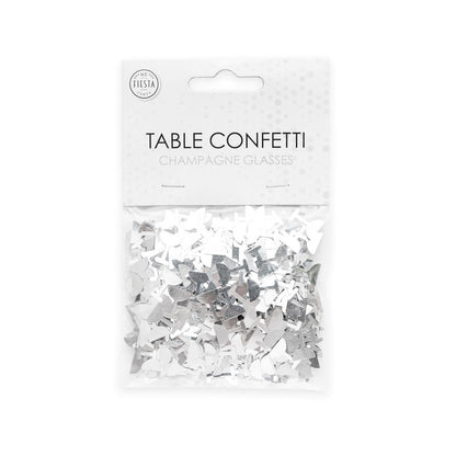 Bordskonfetti, Champagneglas silver 14 g