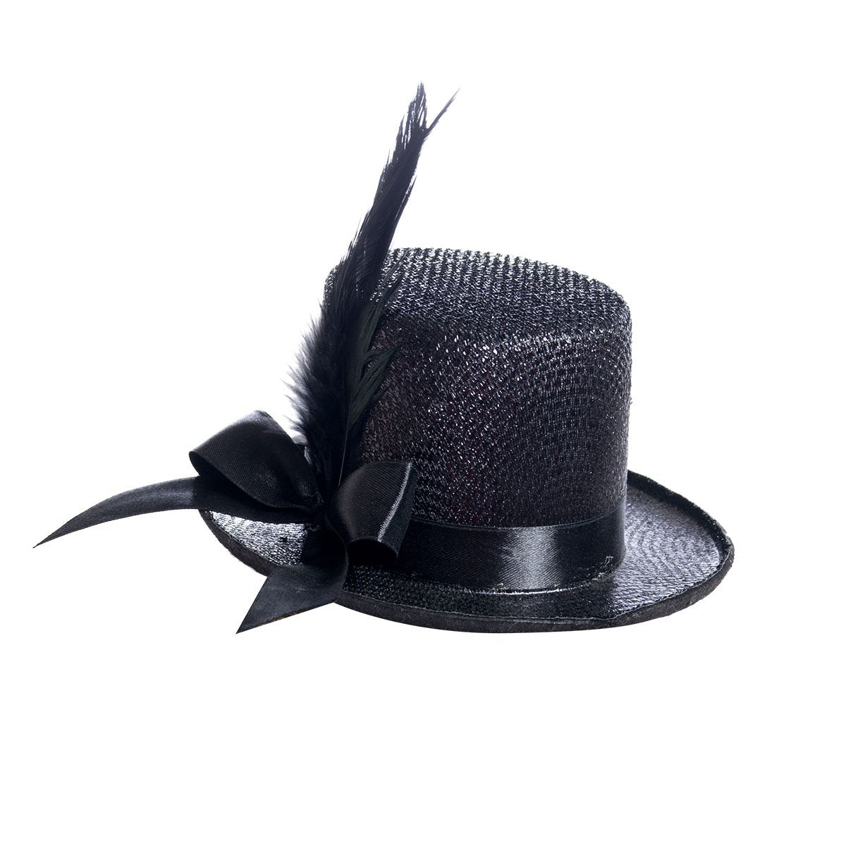 Hatt, burlesque svart med fjäder