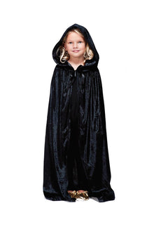 Barnmantel, sammet svart