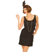 Charlstonklänning, svart inkl pannband