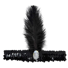 Pannband med fjäder, svart