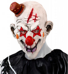 Latexmask, killer clown röd/vit