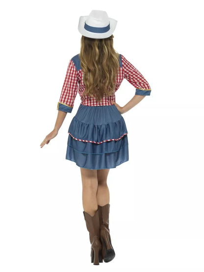 Dräkt, rodeo doll blå S