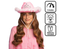 Cowboyhatt, rosa LED