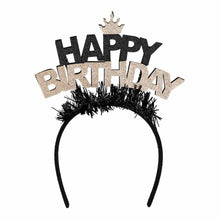 Tiara, Happy Birthday guld/svart