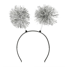 Diadem, pompom silver