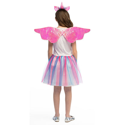 Barndräkt, unicorn girl 7-9 år