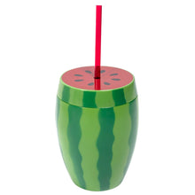 Drinkglas med sugrör, melon 900 ml