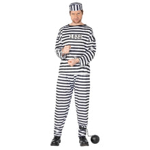 Dräkt, fånge svart/vit XL