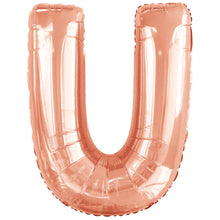 Folieballong, bokstav rosé U 86 cm