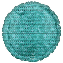 Folieballong, glitter blå paljetter 43 cm
