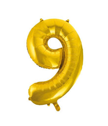 Folieballong, siffra 9 guld 86 cm