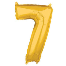 Folieballong, siffra 7 guld 66 cm