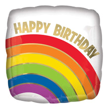 Folieballong, happy birthday regnbåge S40