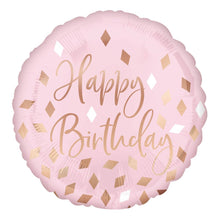 Folieballong, happy birthday rosa 43 cm