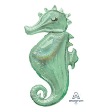 Folieballong, holographic seahorse 50x96 cm