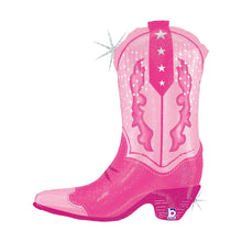Folieballong, pink cowgirl boot 74 cm