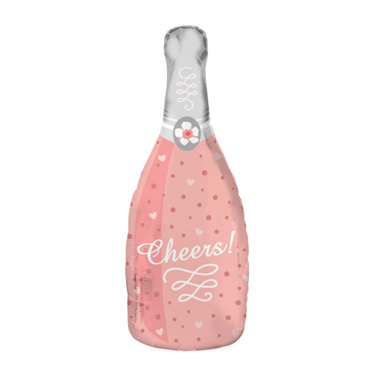 Folieballong, rose gold sparkling wine bottle 29x70 cm