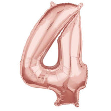Folieballong, siffra 4 rosé 66 cm