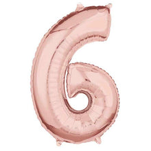 Folieballong, siffra 6 rosé 66 cm