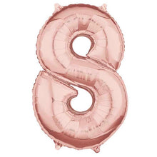 Folieballong, siffra 8 rosé 66 cm
