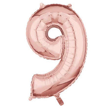 Folieballong, siffra 9 rosé 66 cm