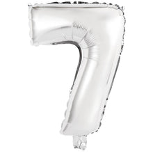 Folieballong, siffra 7 silver 40 cm
