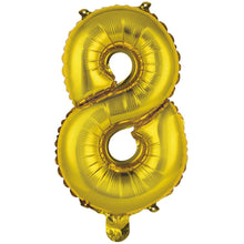 Folieballong, siffra 8 guld 40 cm