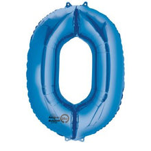 Folieballong, siffra 0 blå 86 cm