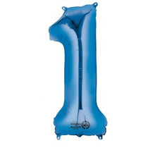 Folieballong, siffra 1 blå 86 cm