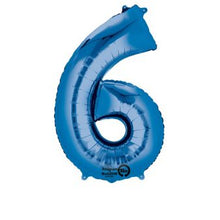 Folieballong, siffra 6 blå 86 cm
