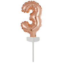 Folieballong, siffra 3 rosé 15 cm