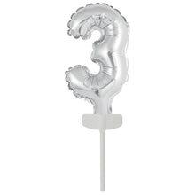 Folieballong, siffra 3 silver 15 cm