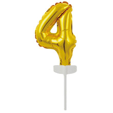 Folieballong, siffra 4 guld 15 cm