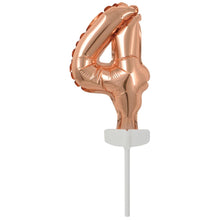 Folieballong, siffra 4 rosé 15 cm