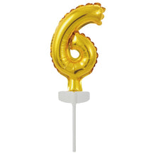 Folieballong, siffra 6 guld 15 cm