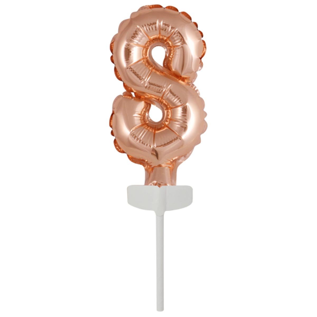 Folieballong, siffra 8 rosé 15 cm