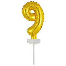 Folieballong, siffra 9 guld 15 cm