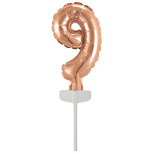 Folieballong, siffra 9 rosé 15 cm