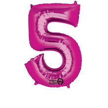 Folieballong, siffra 5 rosa 86 cm