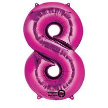 Folieballong, siffra 8 rosa 86 cm