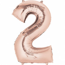 Folieballong, siffra 2 rose 86 cm