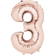 Folieballong, siffra 3 rose 86 cm