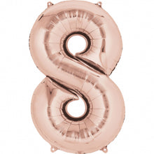 Folieballong, siffra 8 rose 86 cm
