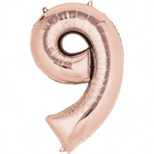 Folieballong, siffra 9 rose 86 cm