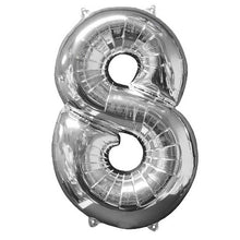 Folieballong, siffra 8 silver 66 cm