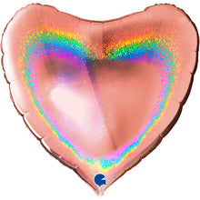 Folieballong, hjärta glitter roséguld 91 cm