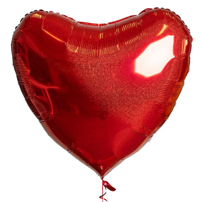 Folieballong, hjärta glitter röd 91 cm
